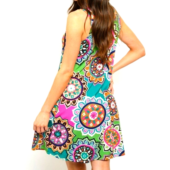 🌞HEIMISH USA 😻Tank Style Mandela Swing Dress beautiful 💛 - Picture 3 of 4